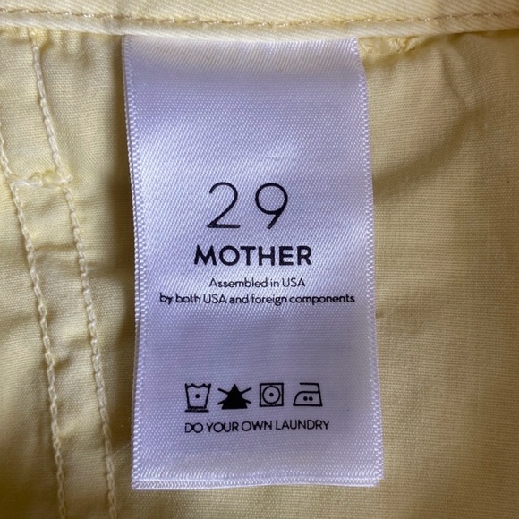 MOTHER  “The Roller Prep” Wide Leg Pants in butter yellow color “Killing Time” - Picture 6 of 11